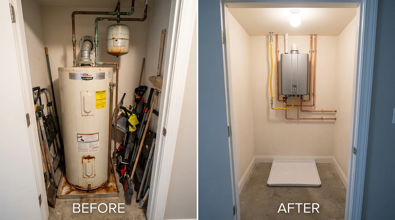 Tank water heater versus wall-mounted tankless unit comparison for Sneedville, TN homeowners
